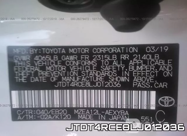 JTDT4RCE8LJ012036 фото 10