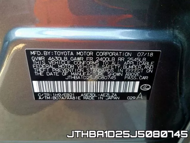 JTHBA1D25J5080745 фото 2