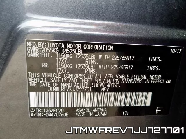 JTMWFREV7JJ727701 фото 2