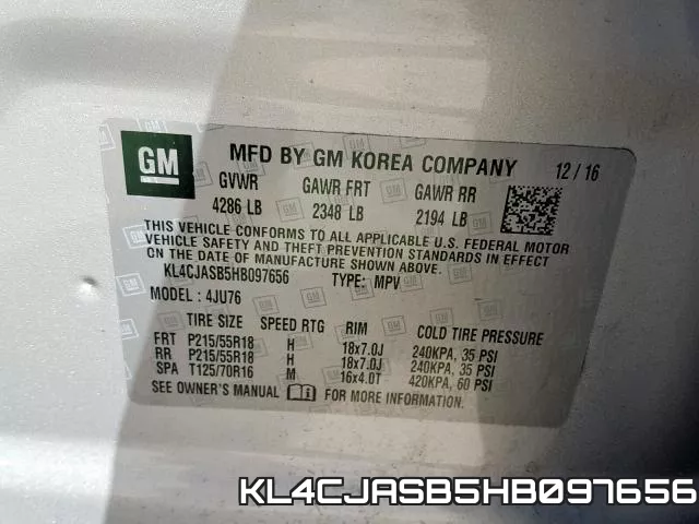 KL4CJASB5HB097656 фото 2