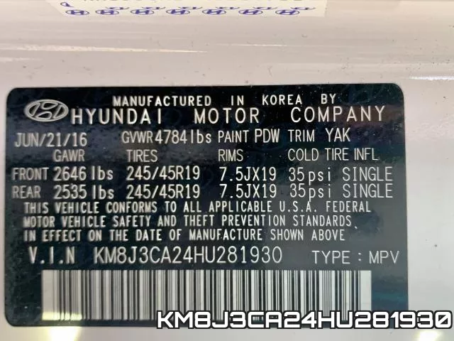 KM8J3CA24HU281930 фото 2