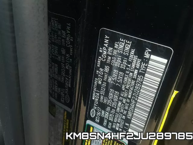 KM8SN4HF2JU289785 фото 2