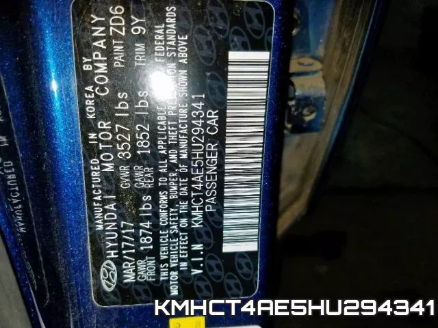 KMHCT4AE5HU294341 фото 2