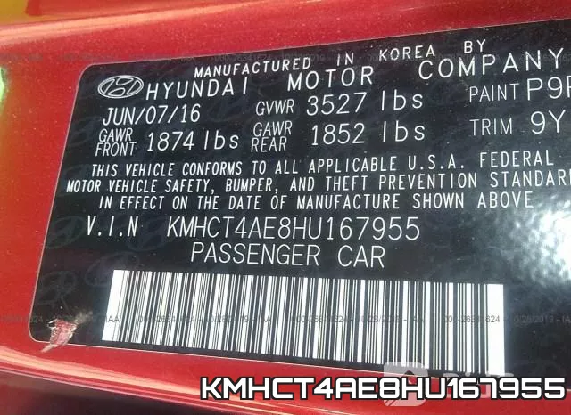 KMHCT4AE8HU167955 фото 9
