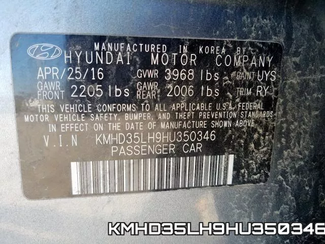 KMHD35LH9HU350346 фото 2
