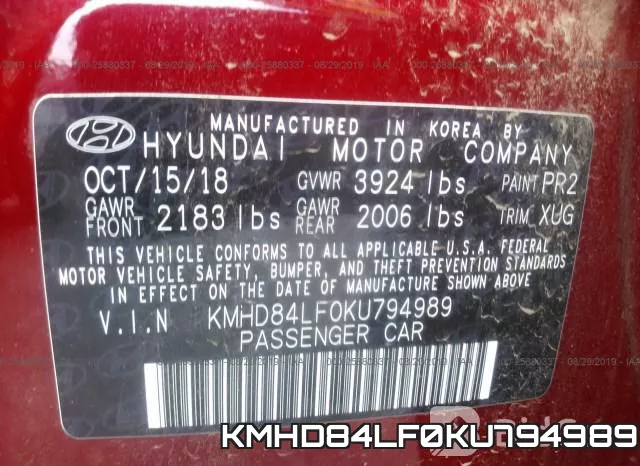KMHD84LF0KU794989 фото 9