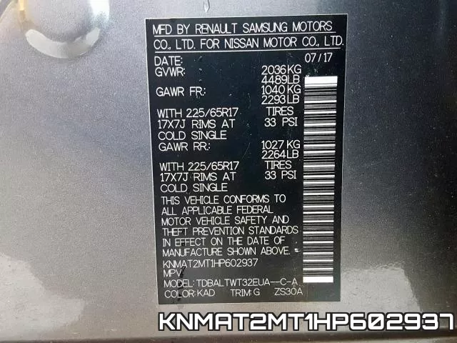 KNMAT2MT1HP602937 фото 2