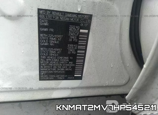 KNMAT2MV7HP545211 фото 10