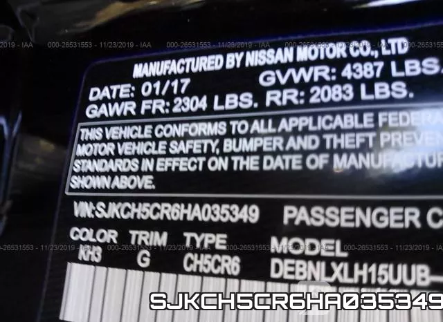 SJKCH5CR6HA035349 фото 10