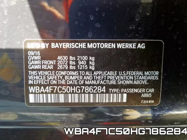WBA4F7C50HG786284 фото 2