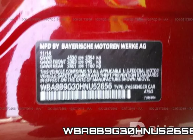 WBA8B9G30HNU52656 фото 10