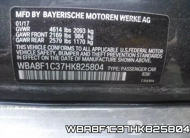 WBA8F1C37HK825804 фото 7