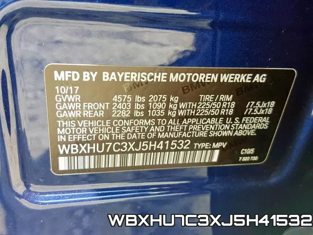 WBXHU7C3XJ5H41532 фото 2
