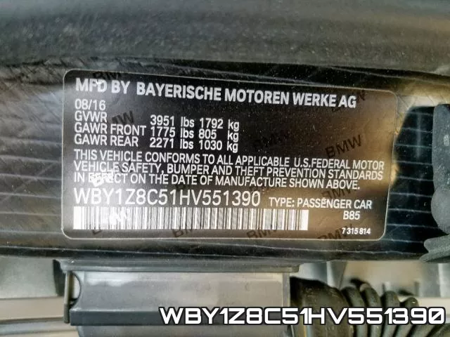 WBY1Z8C51HV551390 фото 2