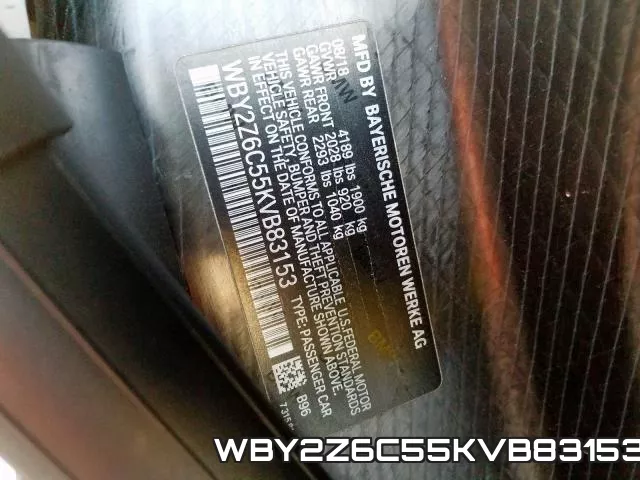 WBY2Z6C55KVB83153 фото 2