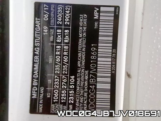 WDC0G4JB7JV018691 фото 2