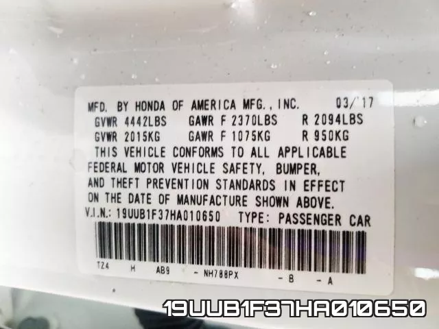 19UUB1F37HA010650 фото 2