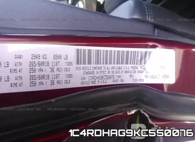 1C4RDHAG9KC550076 фото 10
