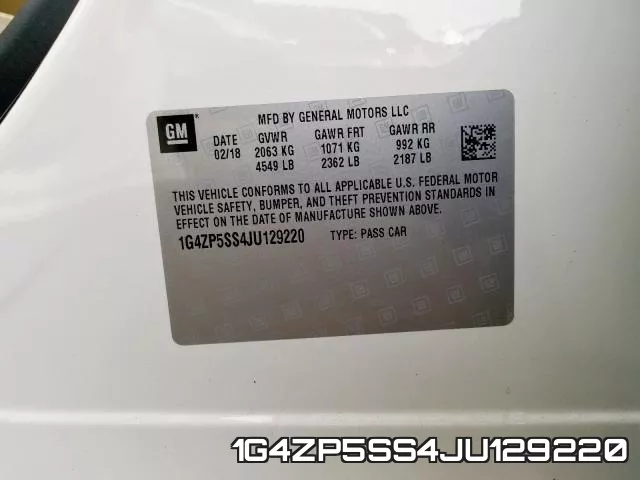 1G4ZP5SS4JU129220 фото 2