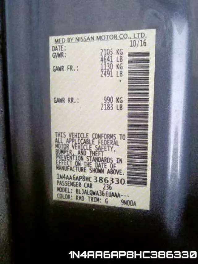 1N4AA6AP8HC386330 фото 2