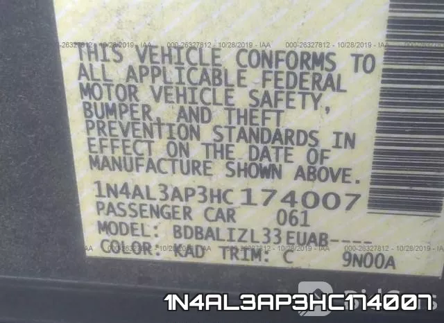 1N4AL3AP3HC174007 фото 8