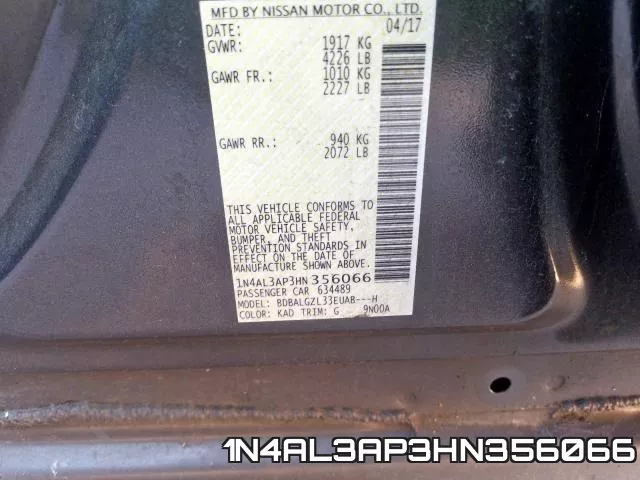 1N4AL3AP3HN356066 фото 2