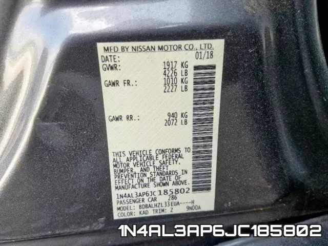 1N4AL3AP6JC185802 фото 2