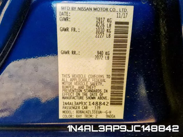 1N4AL3AP9JC148842 фото 2