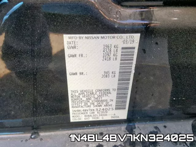 1N4BL4BV7KN324025 фото 2