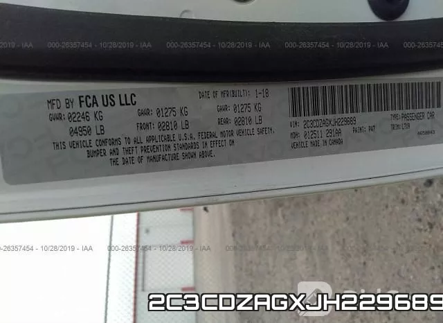2C3CDZAGXJH229689 фото 10