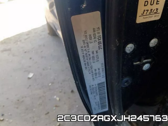 2C3CDZAGXJH245763 фото 2