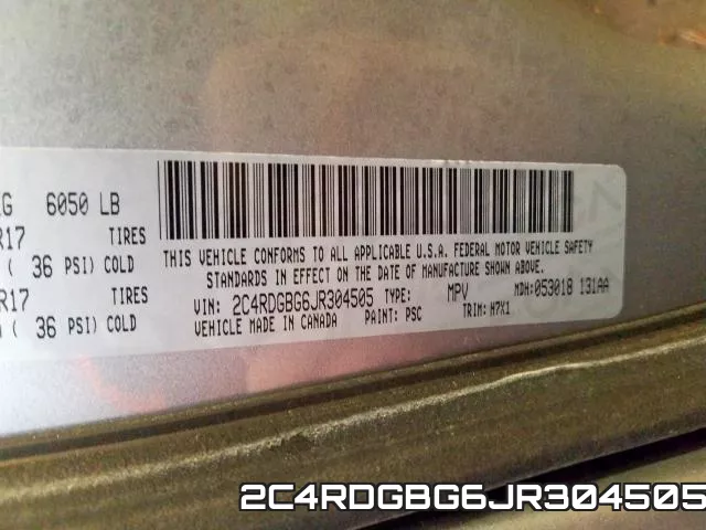 2C4RDGBG6JR304505 фото 2