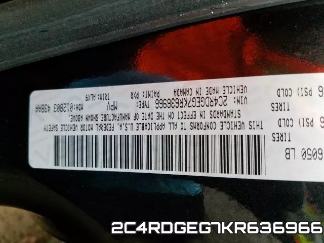 2C4RDGEG7KR636966 фото 2