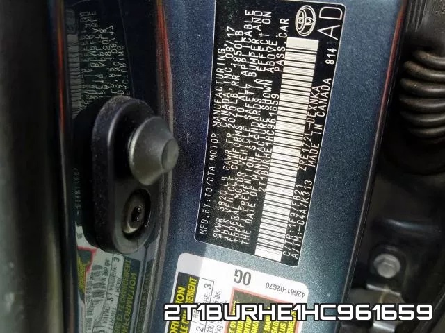 2T1BURHE1HC961659 фото 2