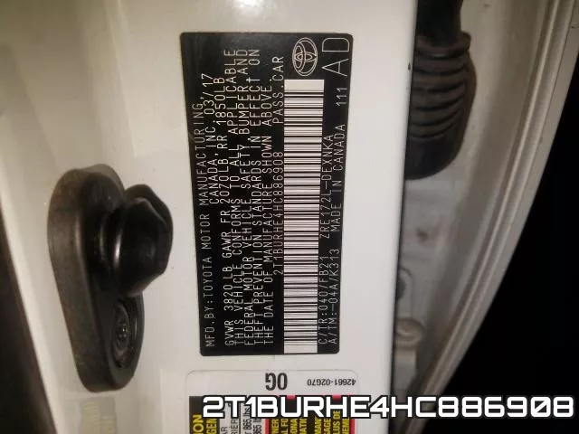 2T1BURHE4HC886908 фото 2