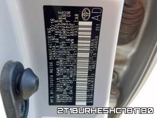 2T1BURHE5HC781780 фото 2