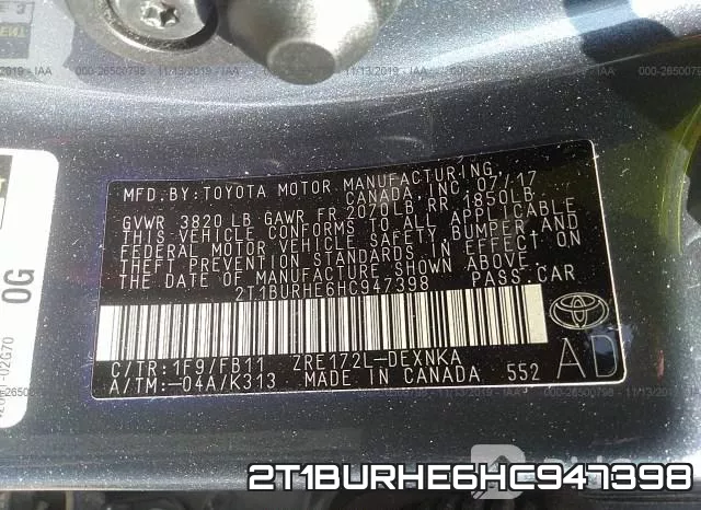 2T1BURHE6HC947398 фото 10