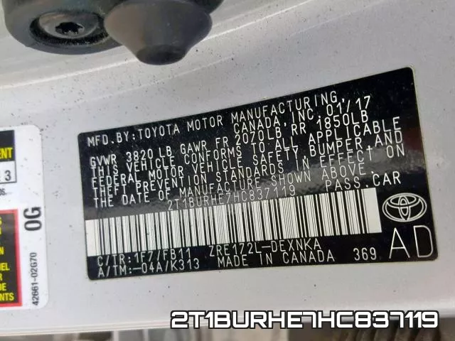 2T1BURHE7HC837119 фото 2