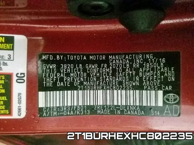 2T1BURHEXHC802235 фото 2