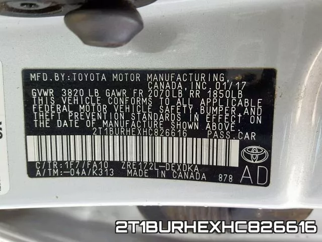 2T1BURHEXHC826616 фото 2