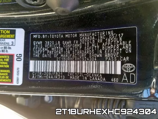 2T1BURHEXHC924304 фото 2