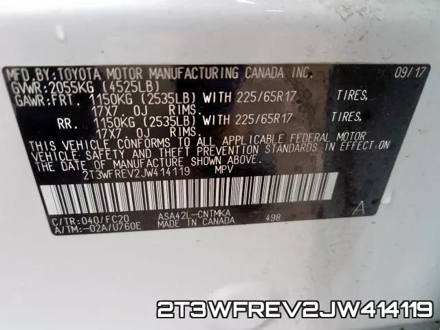 2T3WFREV2JW414119 фото 2