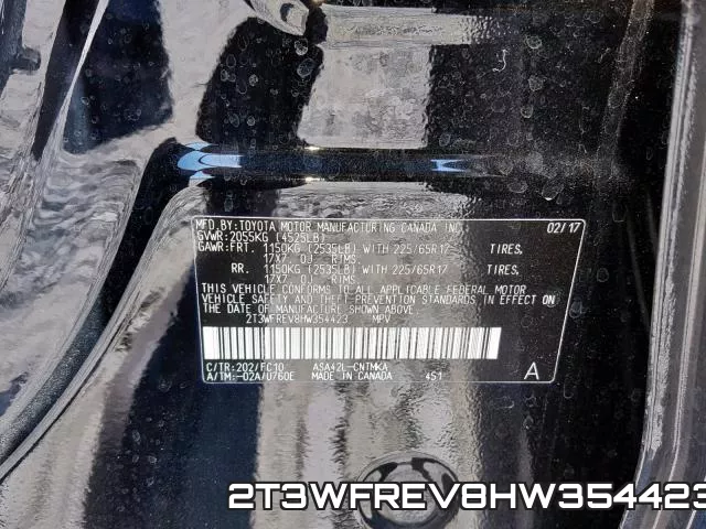 2T3WFREV8HW354423 фото 2