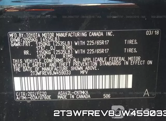 2T3WFREV8JW459033 фото 8