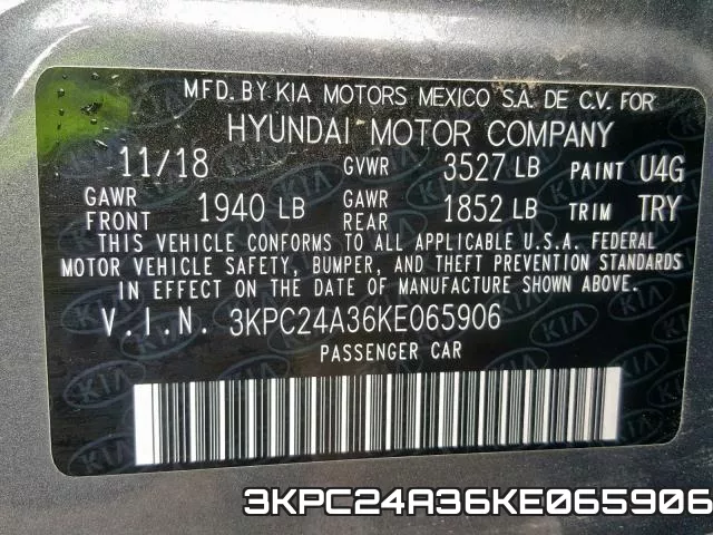 3KPC24A36KE065906 фото 2