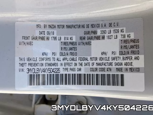 3MYDLBYV4KY504226 фото 2