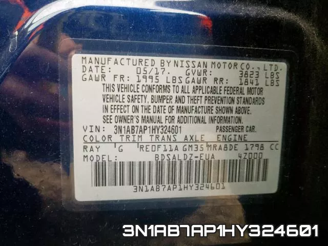 3N1AB7AP1HY324601 фото 2