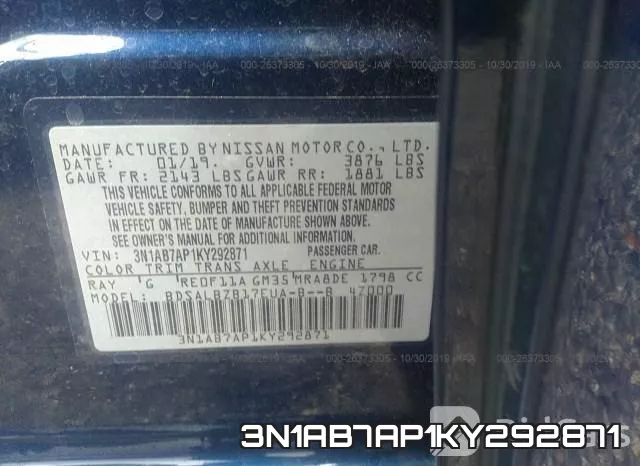3N1AB7AP1KY292871 фото 10