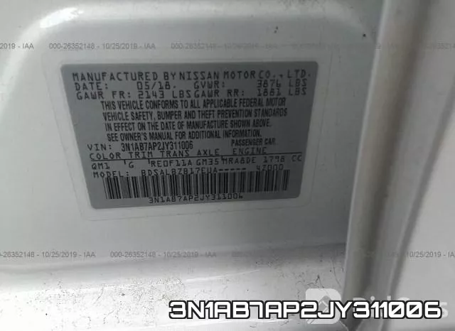 3N1AB7AP2JY311006 фото 8