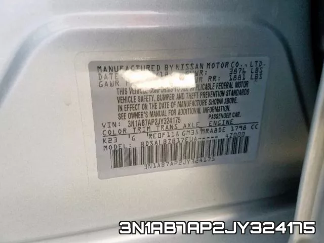 3N1AB7AP2JY324175 фото 2